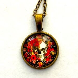 18mm Skull Pendant Necklace, Handmade, NWT, Unworn